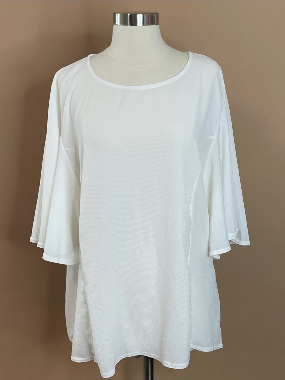 Boohoo Curve White Bell Sleeve Blouse Plus Size 20 US 20